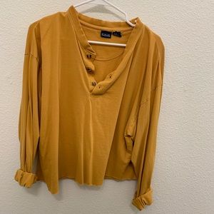 Orange/yellow cropped henley